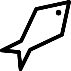 Angular Fish Sticker Outline Svg File, Free Vectors File